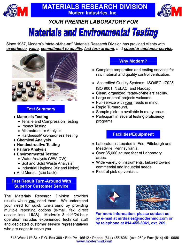 Download the Mechanical and Environmental Testing Flyer