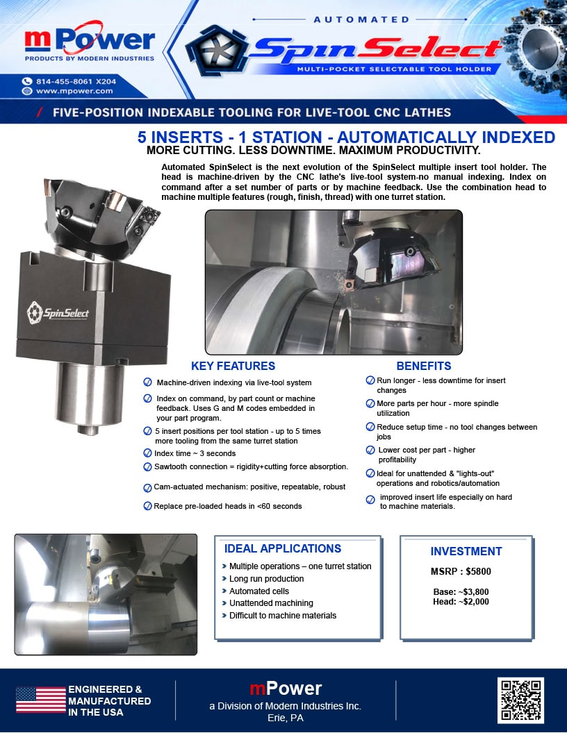 Download the SpinSelect for the Tool Post Flyer